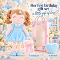 Load image into Gallery viewer, Gloveleya personalized curly hair princess doll, blue, gift gallery 10
