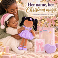 Load image into Gallery viewer, Gloveleya personalized curly hair princess doll, brown skin purple, gift gallery 11