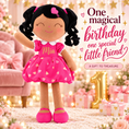 Load image into Gallery viewer, Gloveleya personalized curly hair princess doll, brown skin rose, gift gallery 9