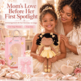 Load image into Gallery viewer, Gloveleya Personalized Ballerina Doll – 14-Inch Brown Skin Gold - Gloveleya Official