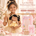 Load image into Gallery viewer, Gloveleya Personalized Ballerina Doll – 14-Inch Brown Skin Gold - Gloveleya Official