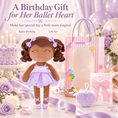 Load image into Gallery viewer, Gloveleya Personalized Ballerina Doll – 14-Inch Brown Skin Purple - Gloveleya Official