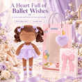 Load image into Gallery viewer, Gloveleya Personalized Ballerina Doll – 14-Inch Brown Skin Purple - Gloveleya Official