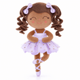 Load image into Gallery viewer, Gloveleya Personalized Ballerina Doll – 14-Inch Brown Skin Purple - Gloveleya Official