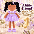 Load image into Gallery viewer, Gloveleya Personalized Curly Hair Princess Doll – 16-Inch Brown Skin, Purple - Gloveleya Official