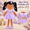 Load image into Gallery viewer, Gloveleya Personalized Curly Hair Princess Doll – 16-Inch Brown Skin, Purple - Gloveleya Official