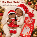 Load image into Gallery viewer, Gloveleya Red Christmas Doll Gift Set – Brown Skin – 5 Pieces - Gloveleya Official