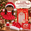 Load image into Gallery viewer, Gloveleya Red Christmas Doll Gift Set – Brown Skin – 5 Pieces - Gloveleya Official