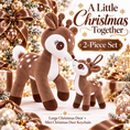 Load image into Gallery viewer, Lazada Dark Brown deer plush and mini keychain two-piece set — nose-to-nose pose