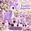 Load image into Gallery viewer, Lazada Purple deer plush and mini keychain two-piece set — matching pair
