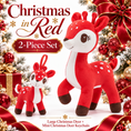 Load image into Gallery viewer, Lazada Red deer plush and mini keychain two-piece set — Christmas display