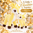 Bild in Galerie-Betrachter laden, Lazada Yellow deer plush and mini keychain two-piece set — nose-to-nose pose