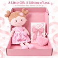 Load image into Gallery viewer, Onetoo 13-Inch Personalized Baby Shower Gift Set – Pink Heart Milly Doll - Gloveleya Official