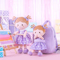 Load image into Gallery viewer, Onetoo 9 - inch Personalized Girl Backpacks Girls Gift Polka Dot Series Dolls Backpack Purple - Gloveleya Official