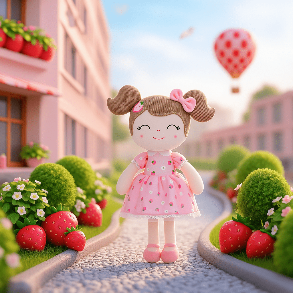 Personalized 16 - inch Gloveleya Strawberry Girl Plush doll Perfect 1st birthday gift - Gloveleya Official