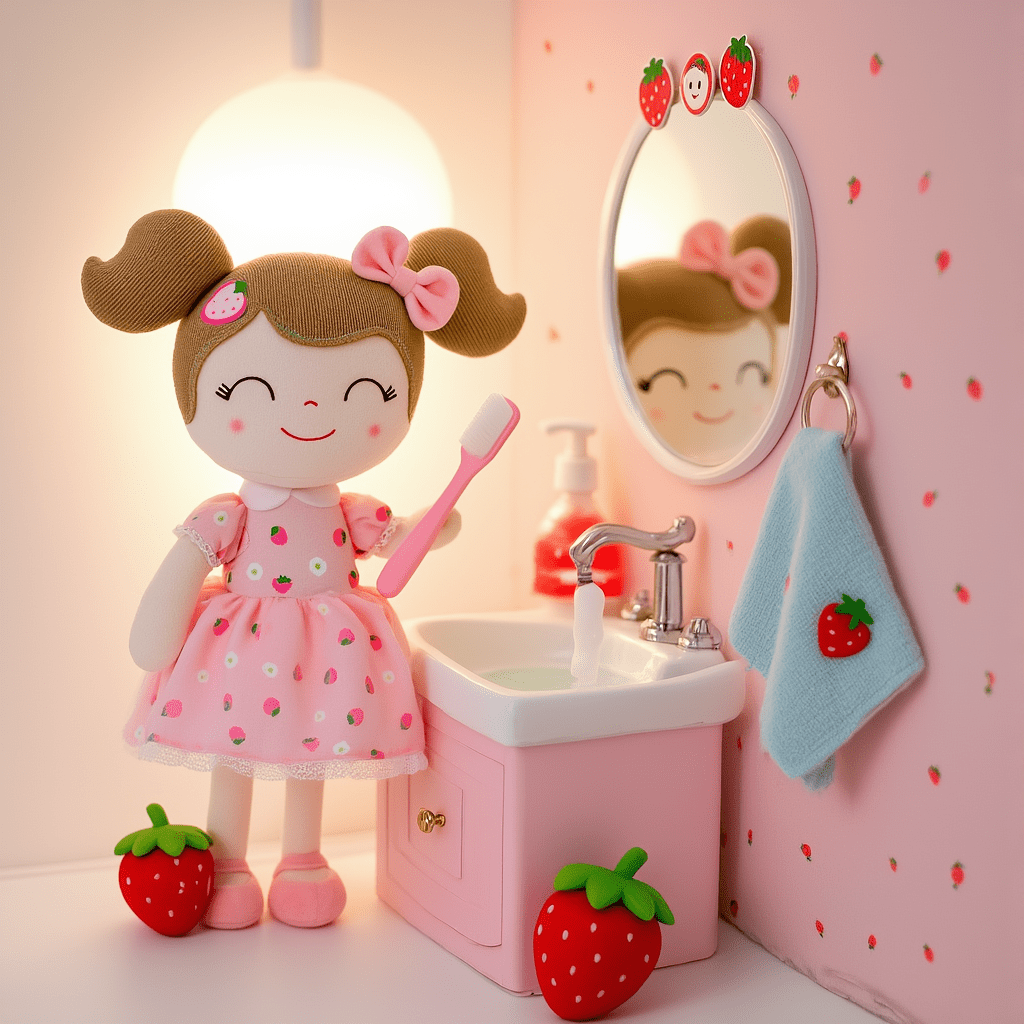 Personalized 16 - inch Gloveleya Strawberry Girl Plush doll Perfect 1st birthday gift - Gloveleya Official