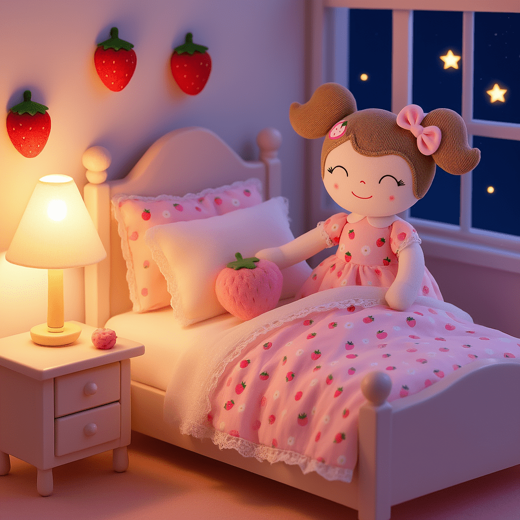 Personalized 16 - inch Gloveleya Strawberry Girl Plush doll Perfect 1st birthday gift - Gloveleya Official