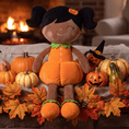 Load image into Gallery viewer, Personalized Brown Pumpkin Girl Doll – 15-Inch Halloween Gift for Girls - Gloveleya Official