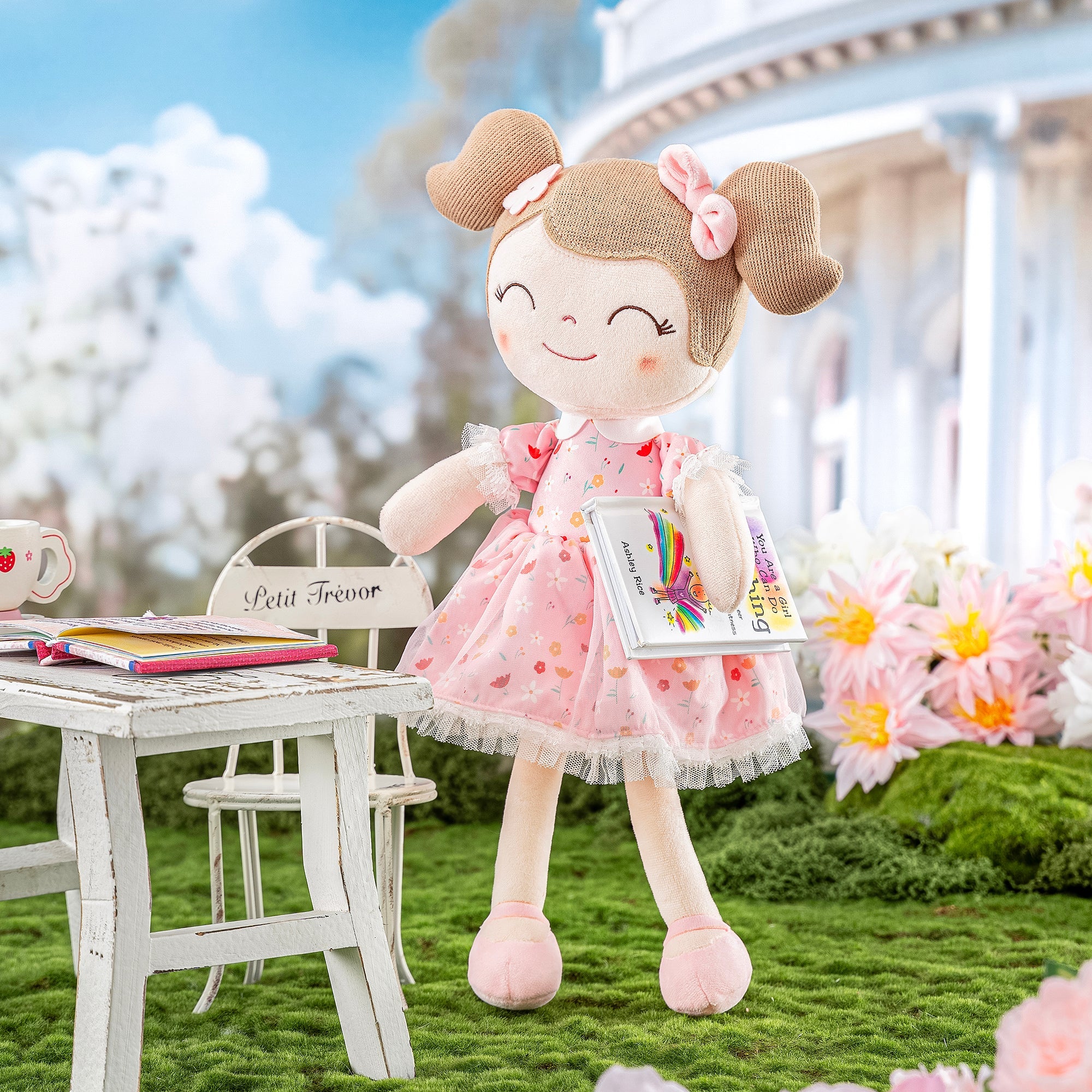 Personalized Gloveleya 16 - inch Baby Doll Girl Gift Garden Pink Flower Girls Dolls Pink - Gloveleya Official