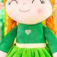 Cargar la imagen en la vista de la galería, Personalized Gloveleya Saint Patrick's Day Blessings Gifts Plush Shamrock Elf Doll 16" Green Girl - Gloveleya Official