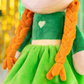 Cargar la imagen en la vista de la galería, Personalized Gloveleya Saint Patrick's Day Blessings Gifts Plush Shamrock Elf Doll 16" Green Girl - Gloveleya Official