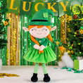 Cargar la imagen en la vista de la galería, Personalized Gloveleya Saint Patrick's Day Blessings Gifts Plush Shamrock Elf Doll 16" Green Girl - Gloveleya Official