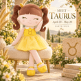 Load image into Gallery viewer, Taurus Zodiac Doll Gift Set – 17-Inch Birthday Gift for Girls - Gloveleya Official