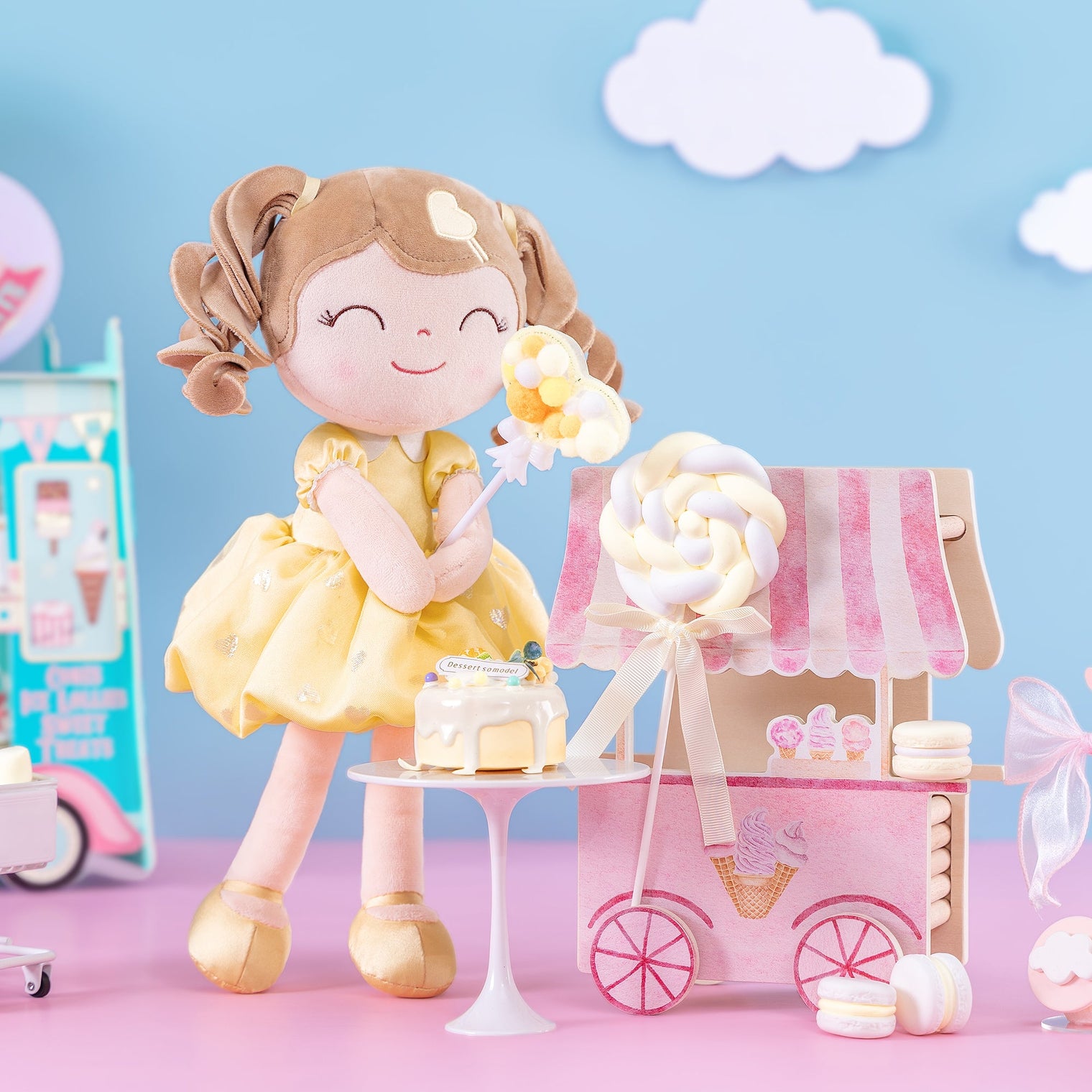 Bring Sweet and Dreamy Friends Home: Gloveleya Curly Heart Princess Doll-Yellow - Gloveleya Official