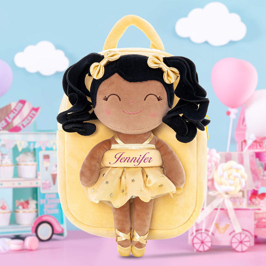 Discover the Charm of Gloveleya Dolls: Personalized Curly Ballet Girl Dolls Backpack - Gloveleya Official