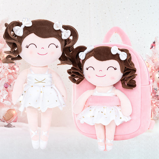 Discover the Charm of Gloveleya Personalized Curly Ballet Girl Doll Backpack - Gloveleya Official