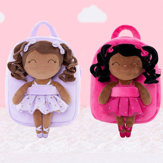 Discover the Charm of Gloveleya Personalized Curly Ballet Girl Doll Backpack - Gloveleya Official