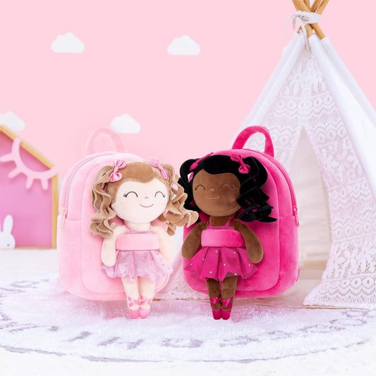 Gloveleya 9-inch Personalized Curly Ballet Girl Doll Backpack: The Perfect Gift - Gloveleya Official