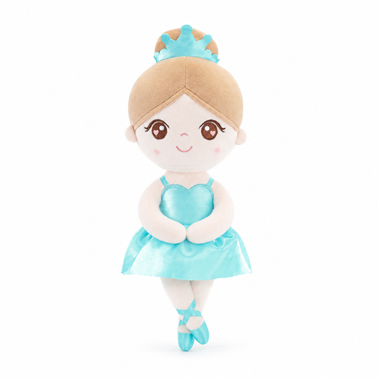Gloveleya Personalized Ballerina Doll – 13-Inch Aqua Glass Ballet