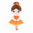 Cargar la imagen en la vista de la galería, Muñeca bailarina de cristal personalizada de 13 pulgadas de Gloveleya en color naranja 
