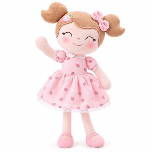 Gloveleya Personalized Strawberry Girl Doll – 16-Inch Birthday Gift