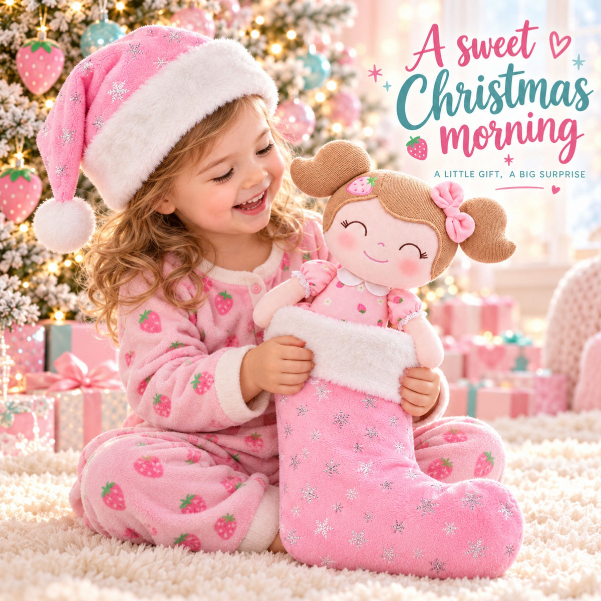 Gloveleya Personalized Strawberry Girl Doll – 16-Inch Birthday Gift