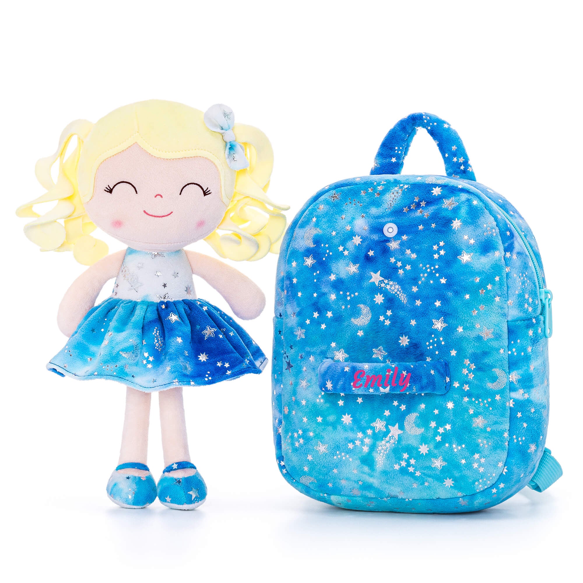 Gloveleya 9-inch Personalized Starry Sky Girl Backpack Blue - Gloveleya Offical