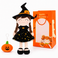 Cargar la imagen en la vista de la galería, Personalized Halloween Doll Gift Set – Custom Pumpkin Doll & Witch Doll

