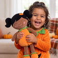 Cargar la imagen en la vista de la galería, Personalized Halloween Doll Gift Set – Custom Pumpkin Doll & Witch Doll
