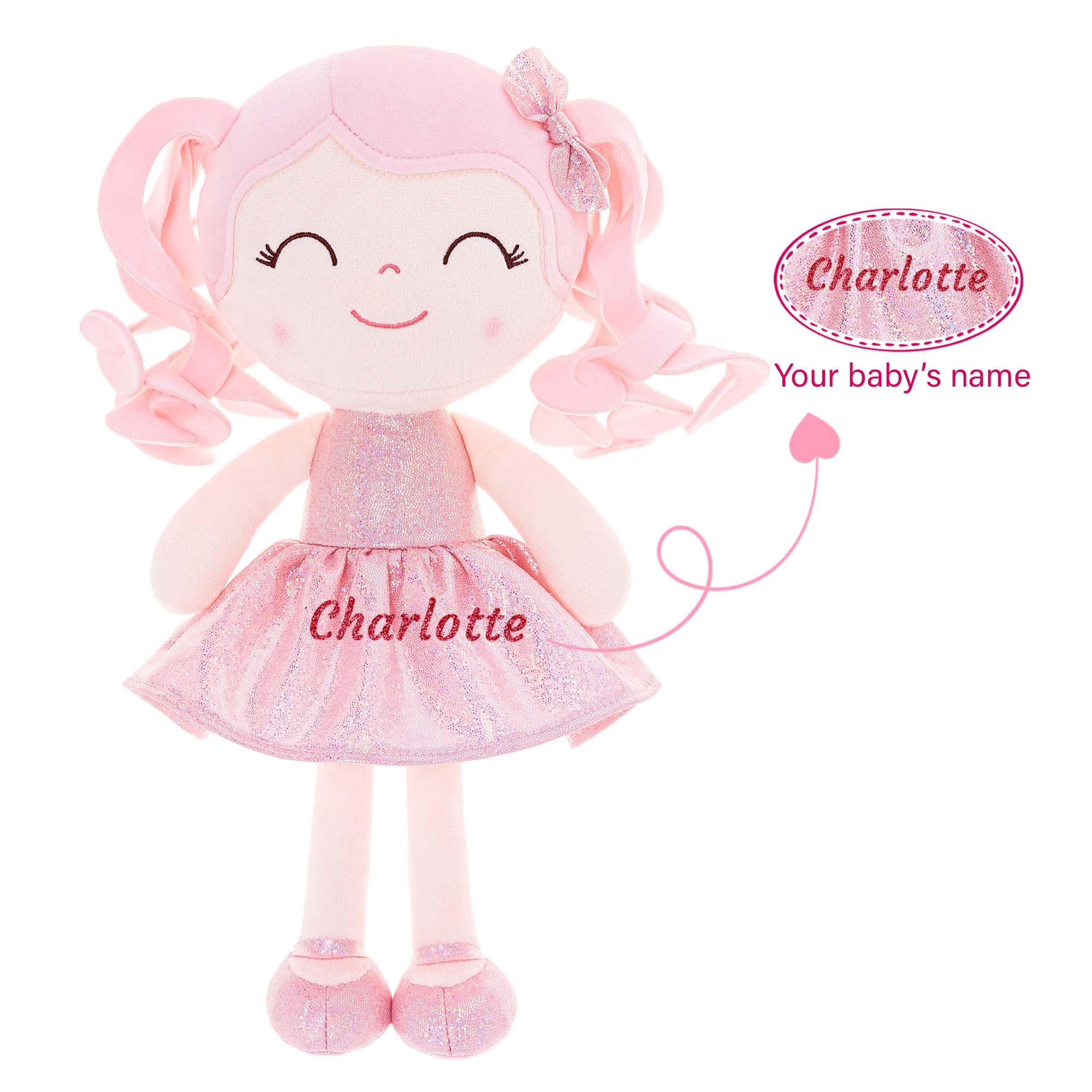 Gloveleya 12-inch Personalized Curly Hair Glitter Pinstripe Dress Dolls  Series