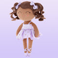 Load image into Gallery viewer, Gloveleya 14-inch Personalized Plush Dolls Curly Ballerina Series Tanned Purple Ballet Dream
