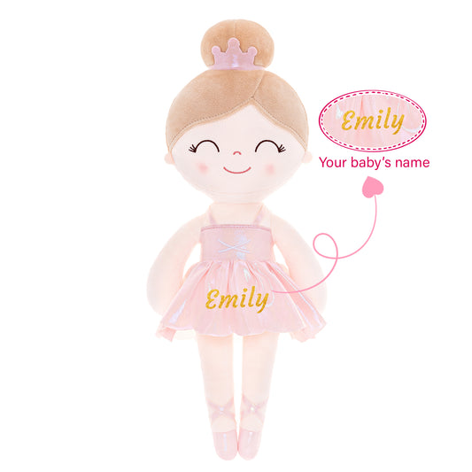 Gloveleya 13-inch Personalized Plush Dolls Iridescent Glitter Ballerina Girl Gifts Ballet Dream