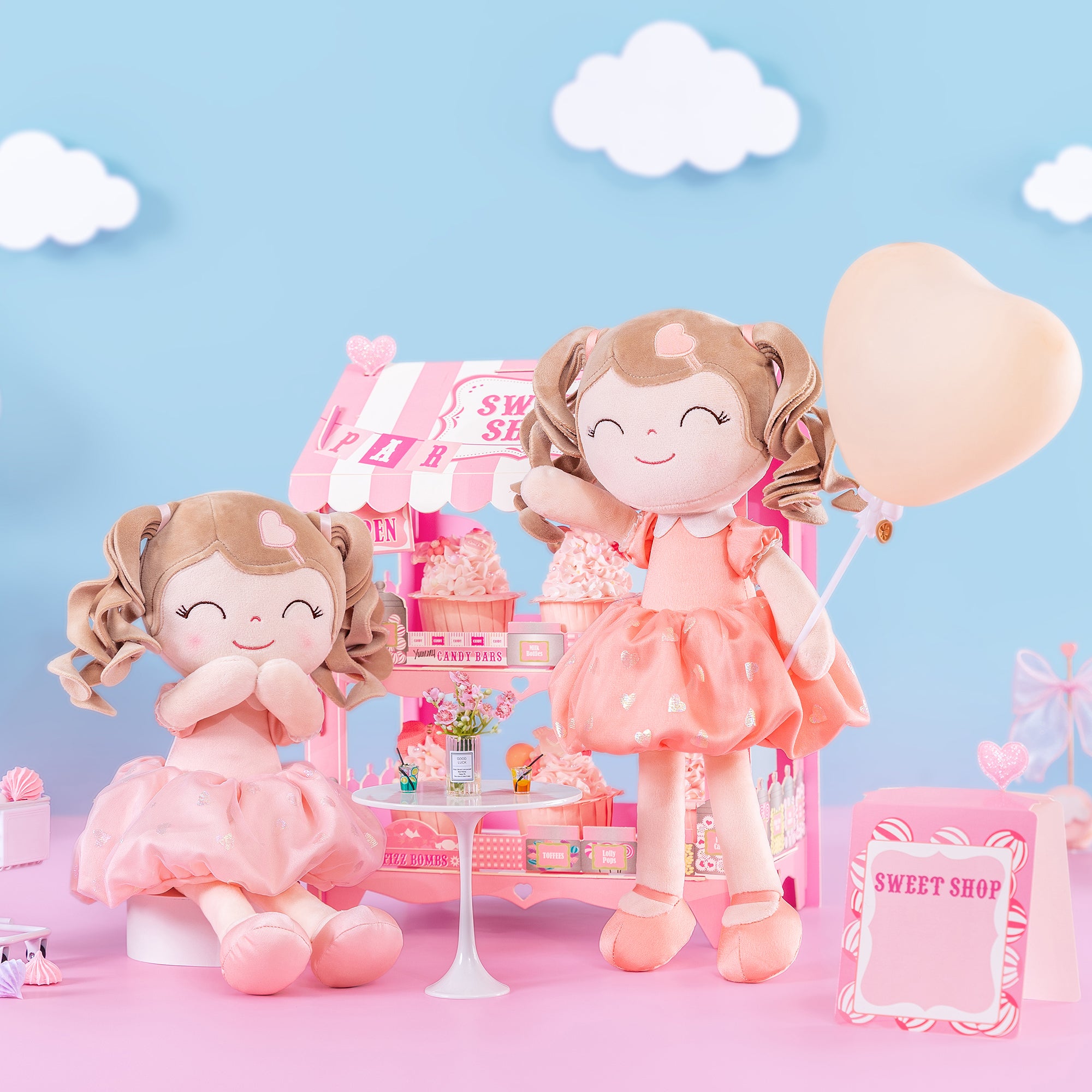 Personalized  Love Curly Princess Doll - Pink - Gloveleya Offical