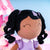 Personalized  Love Curly Princess Doll - Tanned Purple