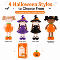 Cargar la imagen en la vista de la galería, Personalized Halloween Doll Gift Set – Custom Pumpkin Doll & Witch Doll
