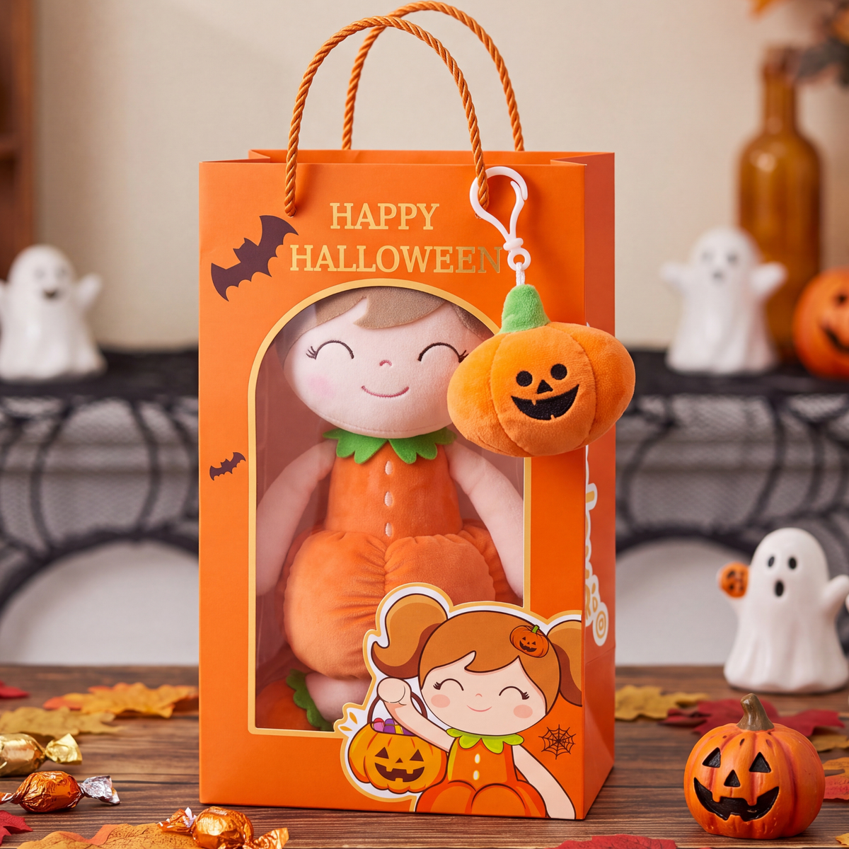 Calabaza personalizada para niña de Halloween de Gloveya