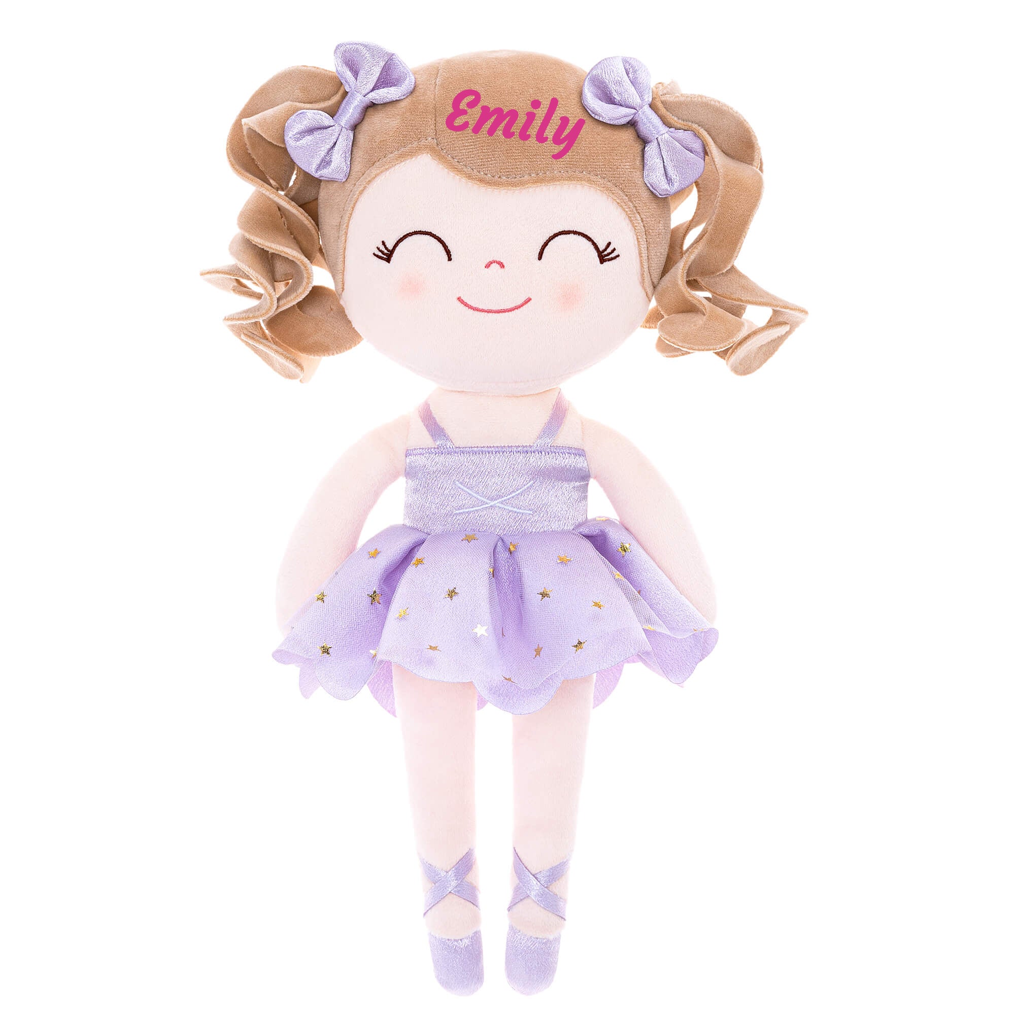 Gloveleya 14-inch Personalized Plush Dolls Curly Ballerina Series Purple Ballet Dream