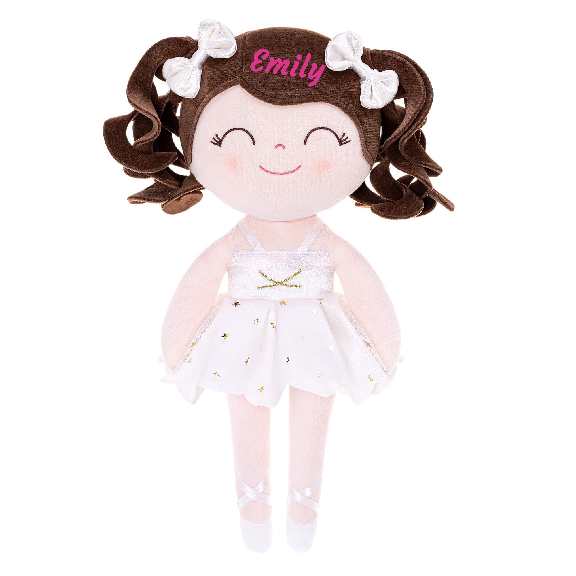 Gloveleya 14-inch Personalized Plush Dolls Curly Ballerina Series White Ballet Dream
