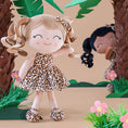 Load image into Gallery viewer, Personalized Gloveleya Curly Hair Baby Doll Light Leopard Dress 12inches(30CM) - Gloveleya Offical
