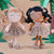 Personalized Gloveleya Curly Hair Dolls Tanned Skin with Leopard Dress 12inches(30CM)